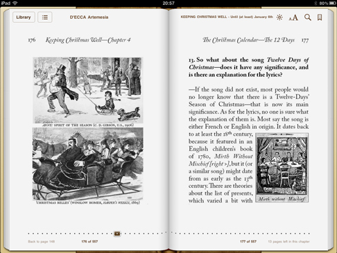 iPad screenshot 'Keeping Christmas Well' pp.176-177